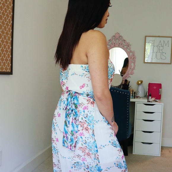 Foreign Exchange Blue and White Floral Maxi Dress - Picture 4 of 11